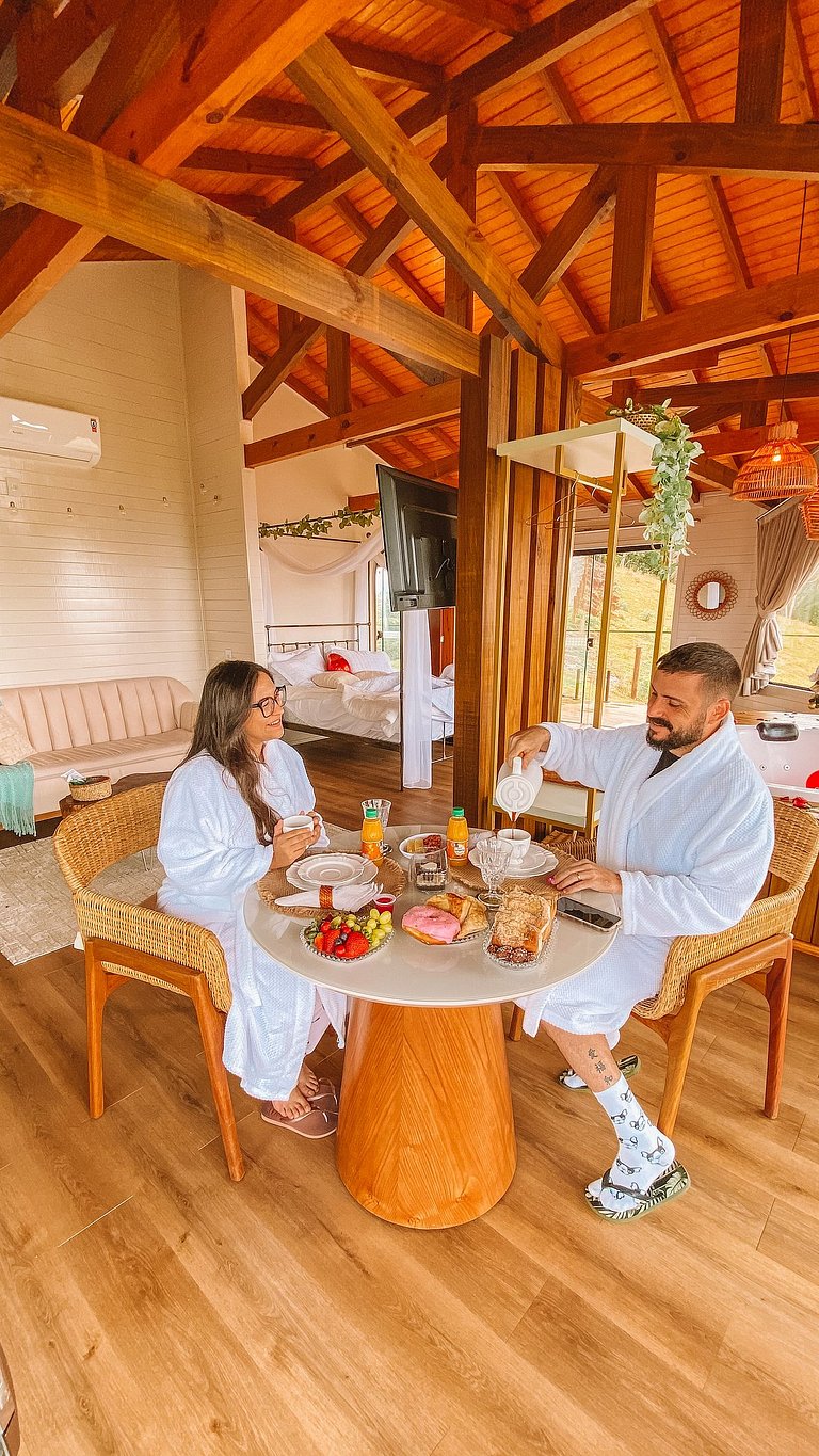 Chalé Ágata com Hidro e Café da Manhã