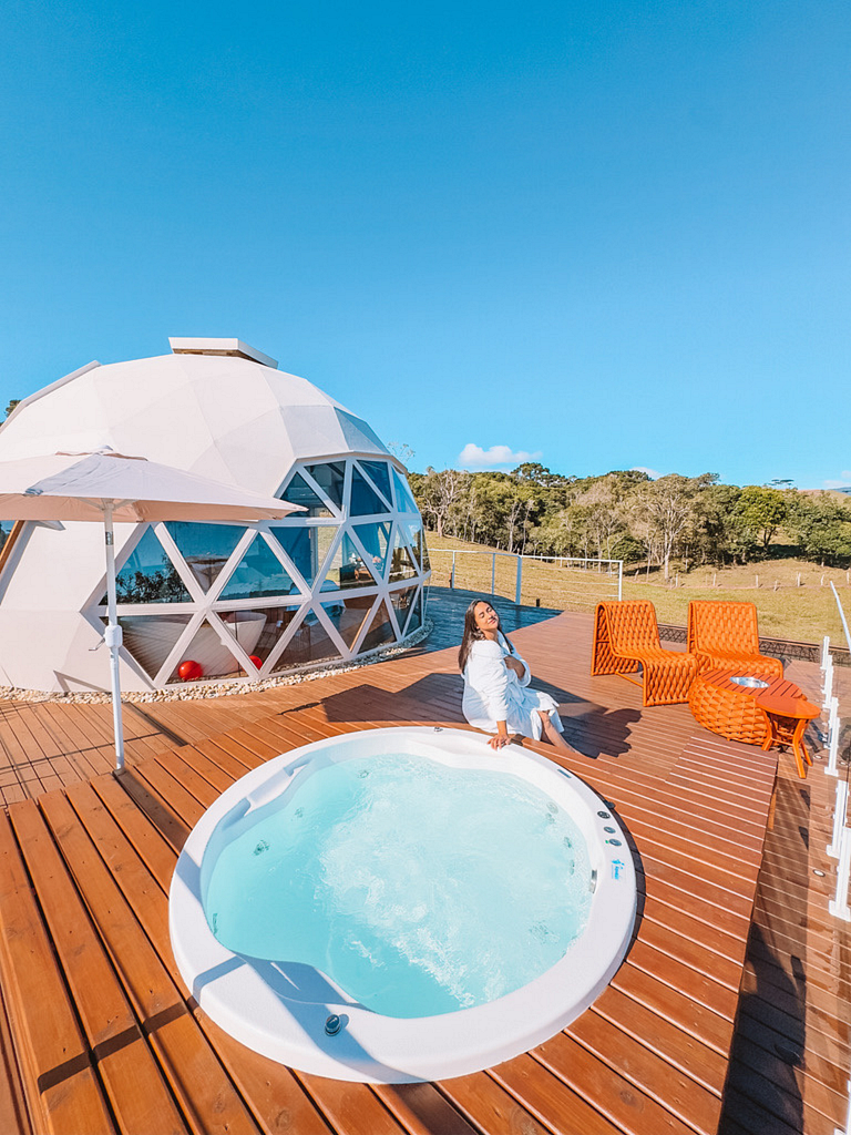 Domo Estelar com Banheira, Jacuzzi e Café da Manhã