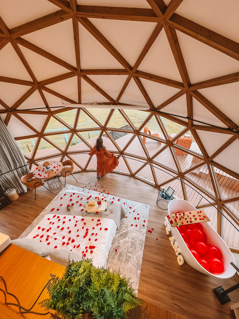 Domo Estelar com Banheira, Jacuzzi e Café da Manhã