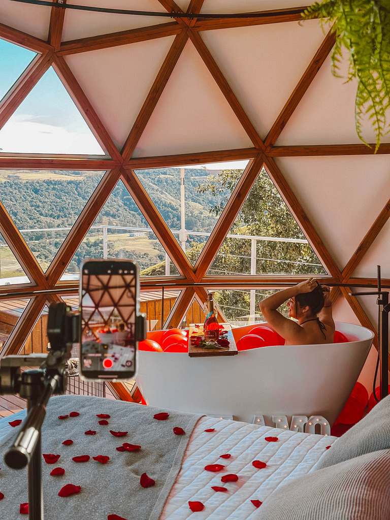 Domo Estelar com Banheira, Jacuzzi e Café da Manhã
